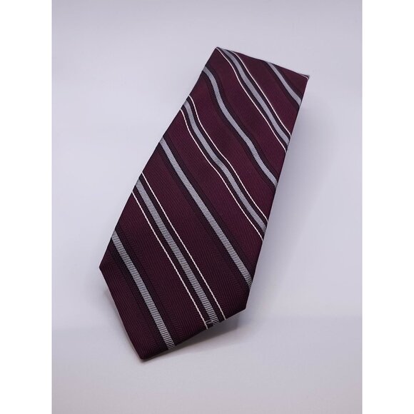Jos. A. Bank Other - Jos. A. Bank Signature Collection Burgundy & Silver 100% Silk Men's Necktie